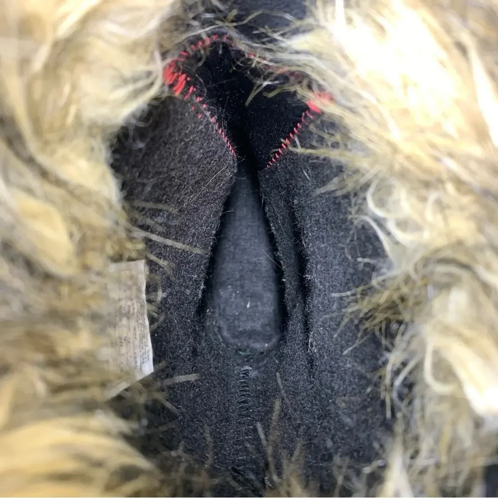 Sorel Joan of Arctic Waterproof Boots 8 Black Quarry Suede Faux Fur Lace Up Snow